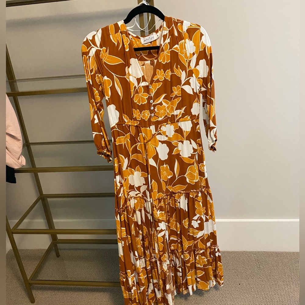 Petal & Pup MIDI Dress. Cute colors and cinched waist